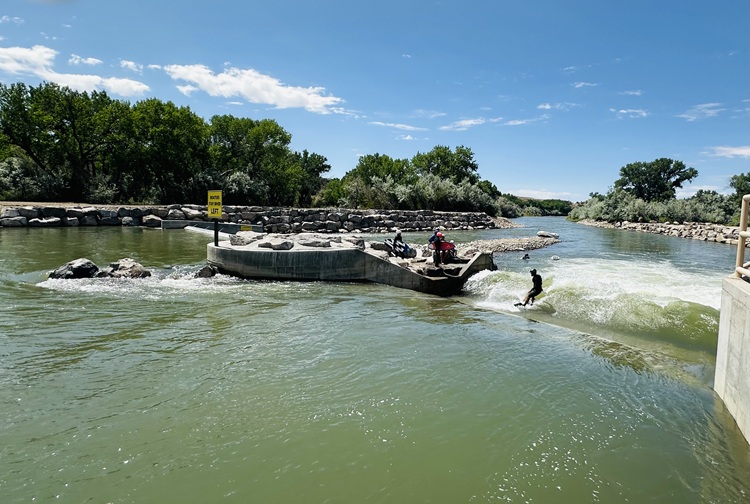 River surfing the Animas River in Farmington New Mexico