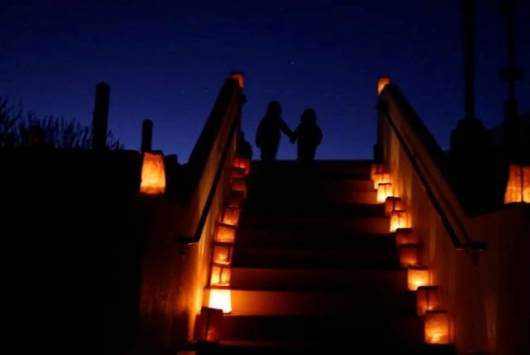 San Juan College luminaria display