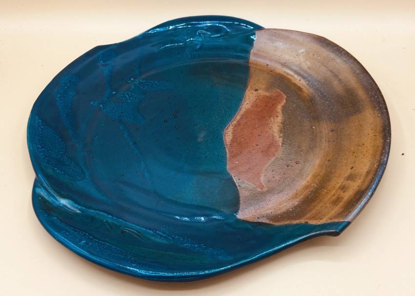 Teal and Adobe glazed Platter