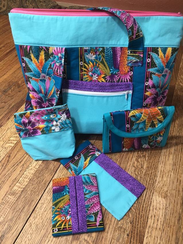 Purse Set #3 – Blue/Purple with Flowers