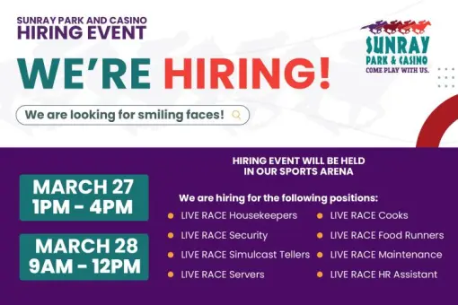 Hiring Event at SunRay Park &amp; Casino