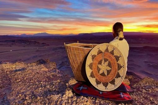 Diné Water Jug Basket with LeAnder Goldtooth