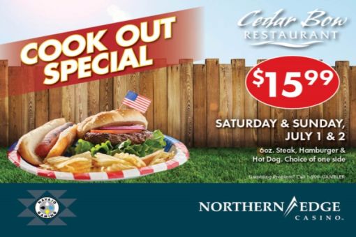 Cook Out Special at Cedar Bow Restaurant