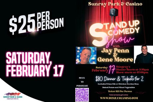 Dinner & Comedy Show at Sunray Park & Casino